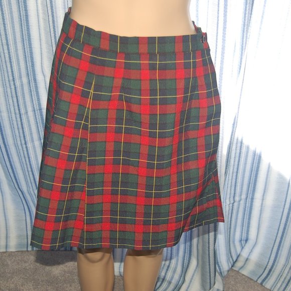 Plaid School girl cycle Boston uniform plaid wrap skirt - Picture 1 of 3